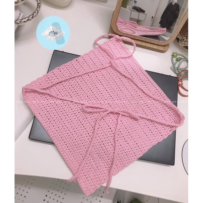 ÁO YẾM LEN MÓC HANDMADE GIỐNG KYLIE JENNER- Áo len yếm cực quyến rũ, tôn vòng 1