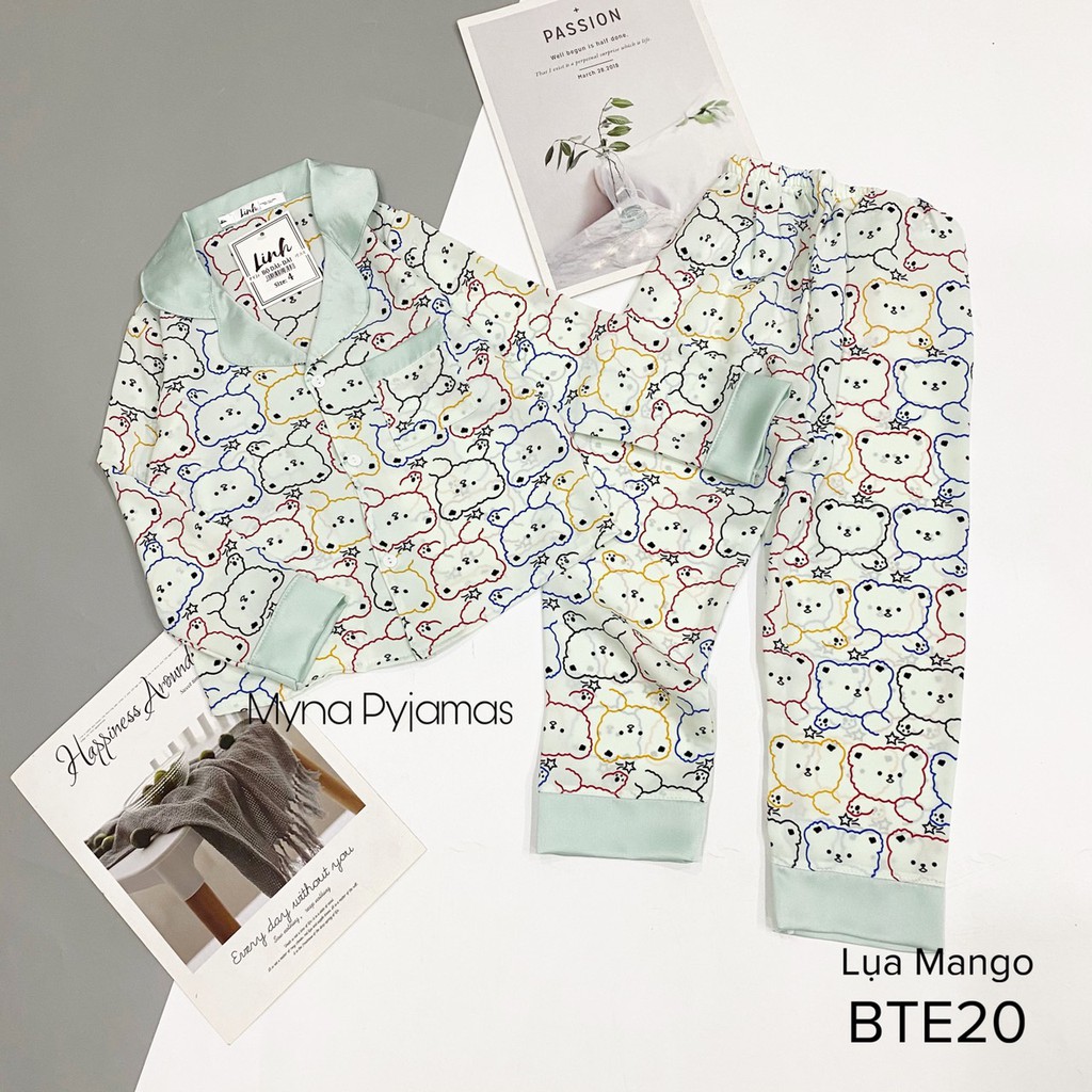 Bộ pijama Mẹ và bé, chất Lụa mango mềm mịn