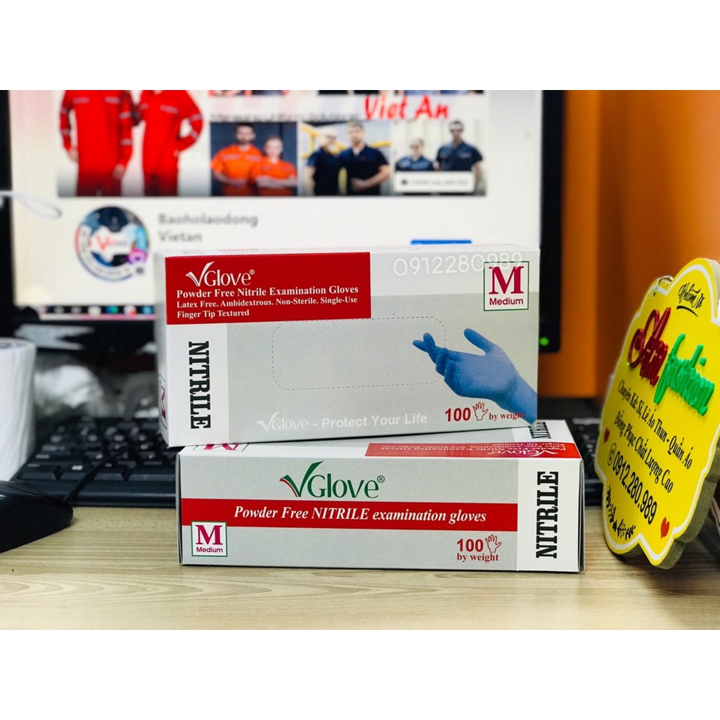 Găng tay y tế không bột VGlove chính hãng 1 hộp 50 đôi hàng mới _ Hình chụp thật
