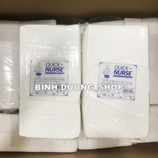Bông Gòn y tế cắt sẵn Quick Nurse dùng cho spa (6x6cm), Bông gòn cắt 6x6 cm, bịch 500gr dùng trong thẩm mỹ,spa