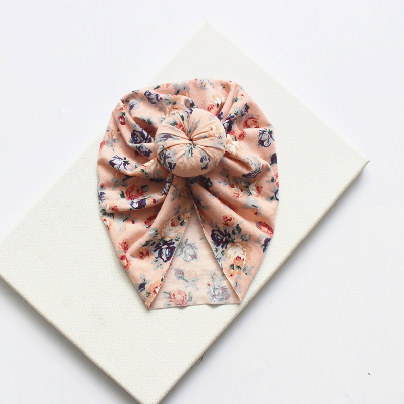 Mũ Turban Thắt Nút In Hoa Dễ Thương Cho Bé Sơ Sinh