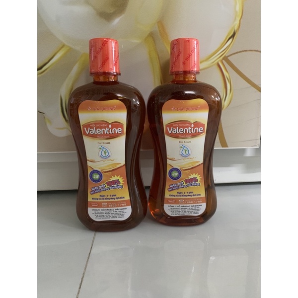 nước súc miệng valentine thái dương chai 500ml date luôn mới lẻ 1 chai - combo 2 chai