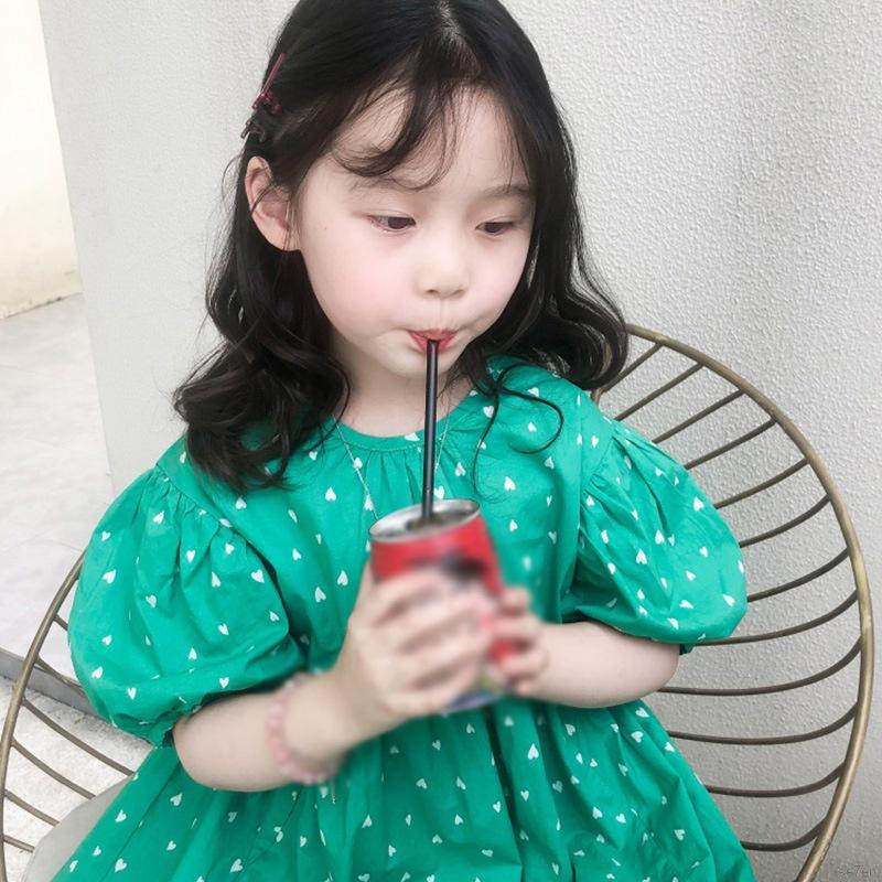 Đầm công chúa tay ngắn cổ tròn se7en phong cách hàn quốc cho bé gái