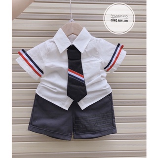 Set sơ mi cà vạt Hàn Quốc cho bé trai