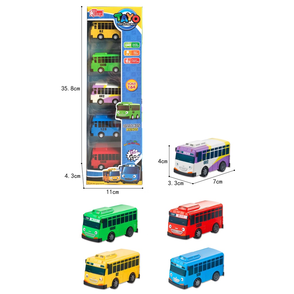 Set 9 Xe Buýt Đồ Chơi Tayo Cho Bé