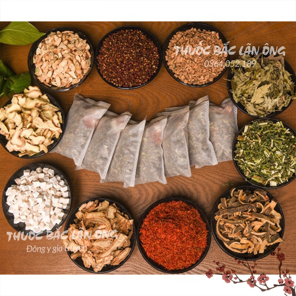 10 set thảo dược ngâm chân handmade (hỗ trợ giảm đau xương khớp, lưu thông khí huyết, thư giãn) - Thuốc Bắc Lãn Ông