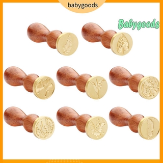 Con dấu tạo hình sáp nhiều hình lá cây cổ điển chất liệu gỗ và đồng thau tiện dụng xinh xắn