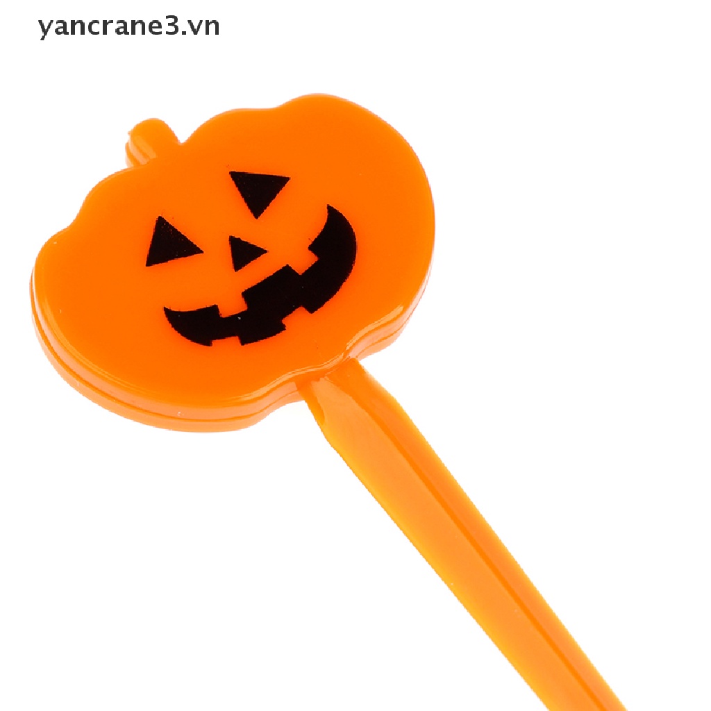 Bộ 6 Nĩa Ăn Trái Cây / Tráng Miệng Mini Họa Tiết Hoạt Hình Phong Cách Halloween Cho Bé {yancrane3.vn}