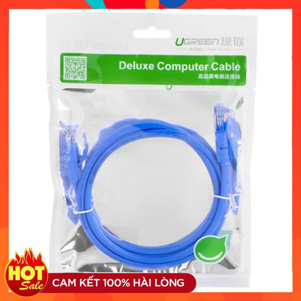 [Chính Hãng] Dây cáp mạng đúc bấm sẵn CAT6E UTP 568B 4P8C 26AWG 1Gbps 11203- 3 mét UGREEN (màu xanh)