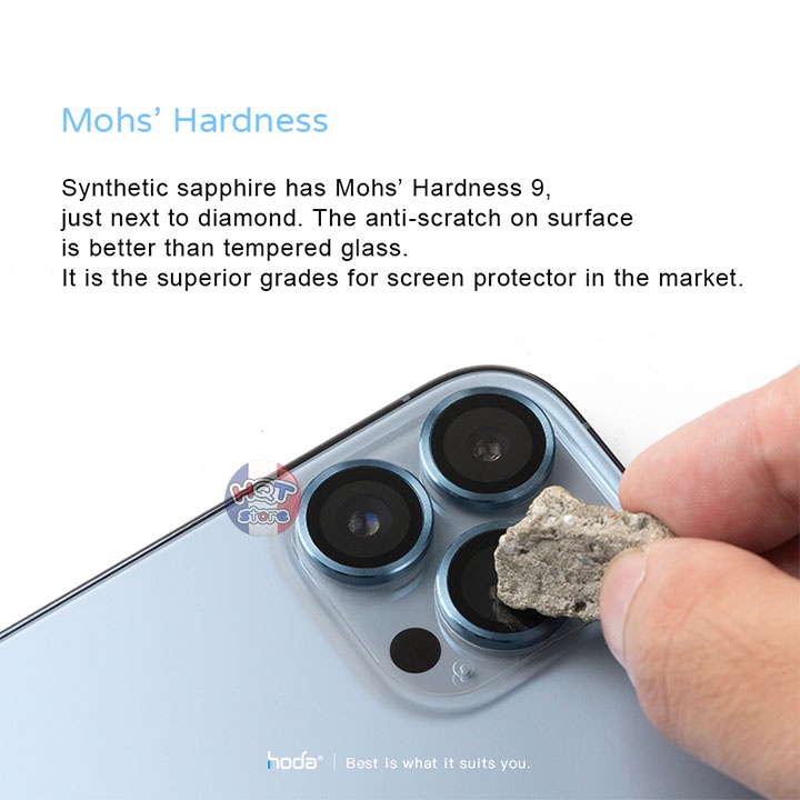 Ốp viền kính bảo vệ Camera Hoda Sapphire IP 13 Pro Max / 13 Pro