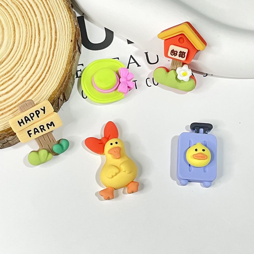 vịt du lịch Resin phụ kiện dép Crocs charm DIY khóa giày crocs jibbitz Nhựa trang sức Phụ kiện trang trí giày crocs nút trang trí điện thoại di động Nắp đậy / Khung ảnh / Cốc nước / Túi Nguyên liệu làm phụ kiện handmade sáng tạo