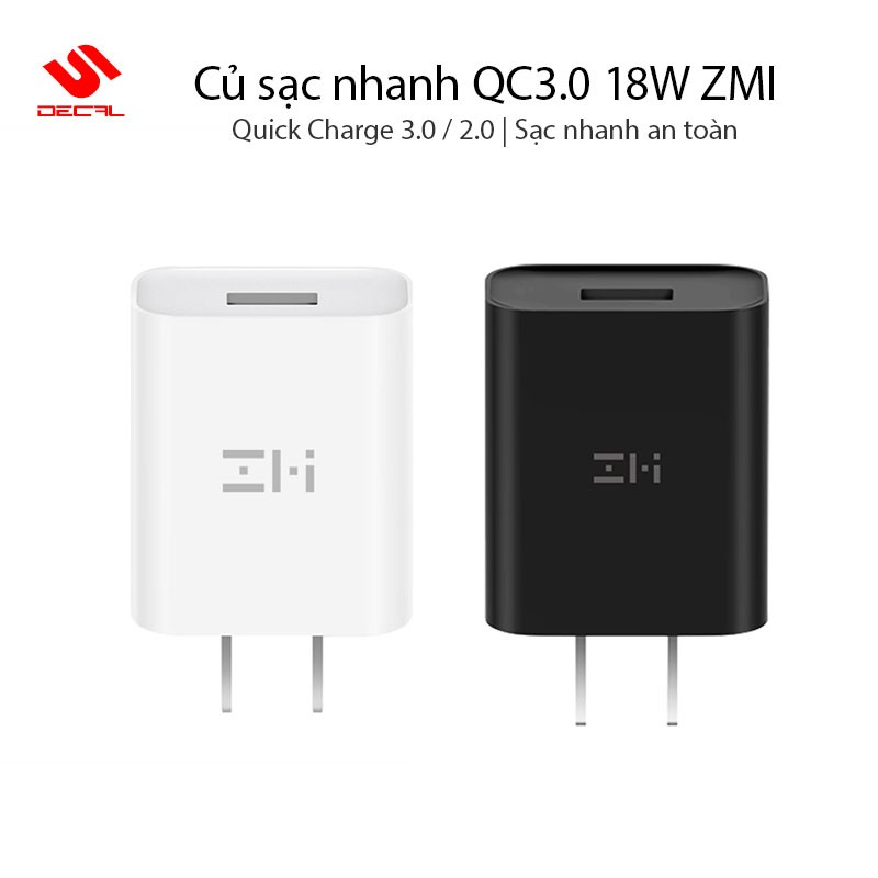 Củ sạc nhanh 18W Quick Charge 3.0/2.0 ZMI model HA612