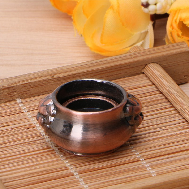 LIDU  Copper Mini Lion Ear Incense Coil Burner Censer Aromatherapy Pot Vintage