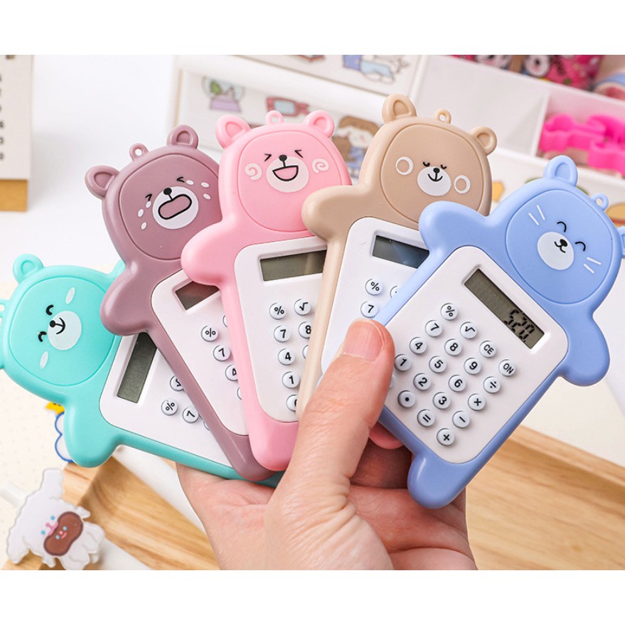 Máy tính cầm tay mini hình gấu mập đáng yêu nhiều khuôn mặt biểu cảm cute giá rẻ