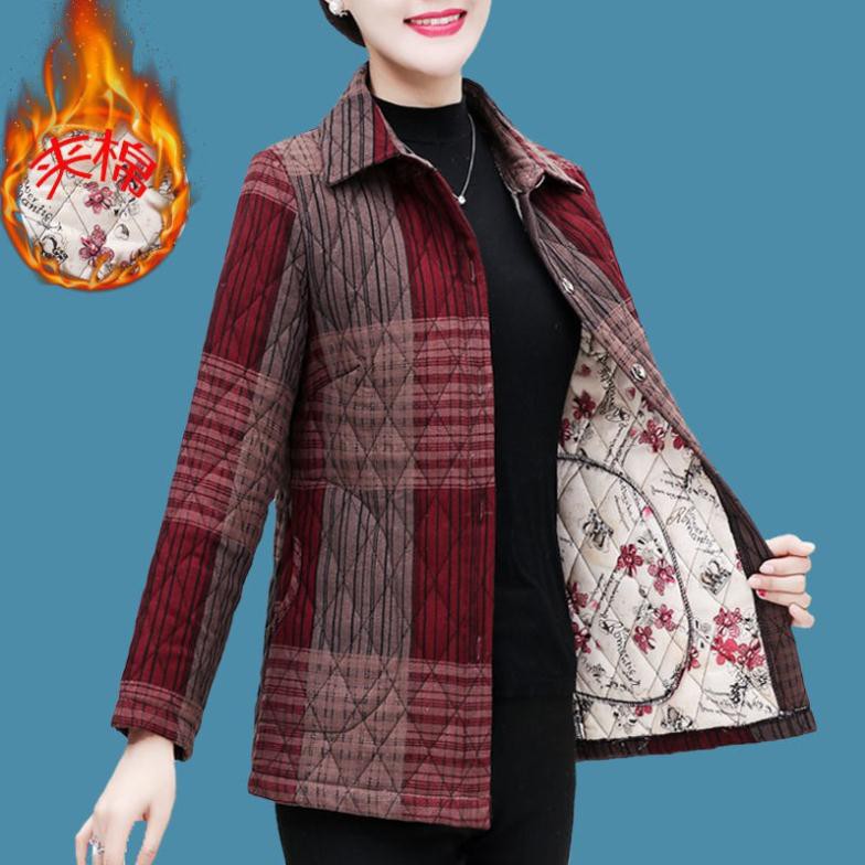 quần áo thu đông phụ nữ trung niên và lớn tuổi khoác mẹ mặc nịt dài tay SIÊT HOT