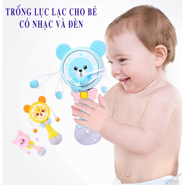 Lục Lạc Lúc Lắc Trống Antona Mặt Gấu Đáng Yêu Có Nhạc Và Đèn Cho Bé