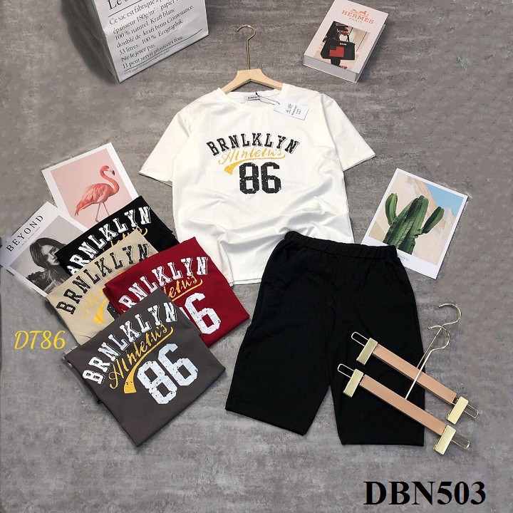 [Mã WA1606 giảm 15% đơn 99k] [Mẩu Siêu Đẹp] Đồ Bộ Quần Ngố Trơn Áo In Số Và Chữ Siêu Đẹp Xả kho cắt lỗ-DBN503 | BigBuy360 - bigbuy360.vn