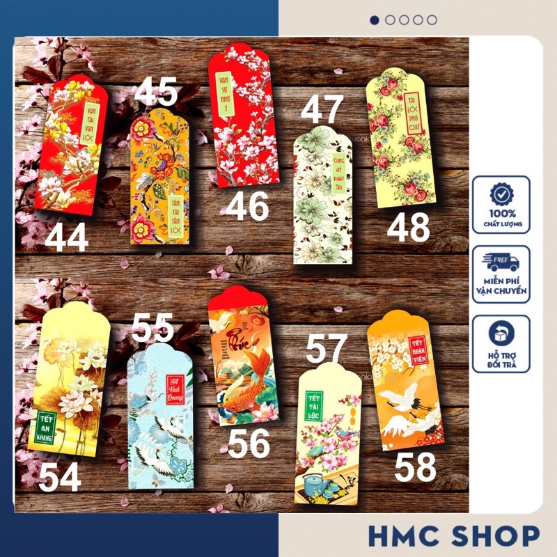 [Mã 11LSSALE giảm 100% đơn 50k] Combo 100 Bao Lì Xì Tết Tân Sửu 2021 Được Chọn Mẫu ⚡Ảnh thật + Video⚡