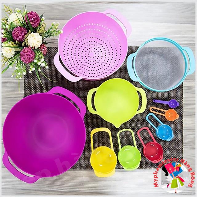Bộ rổ trộn cầu vồng 10 món cho nhà bếp