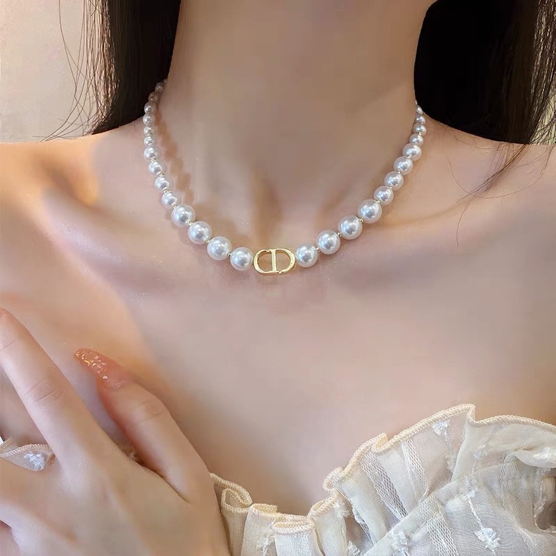 Vòng Cổ Choker Đính Ngọc Trai Sang Trọng Thời Trang Cao Cấp