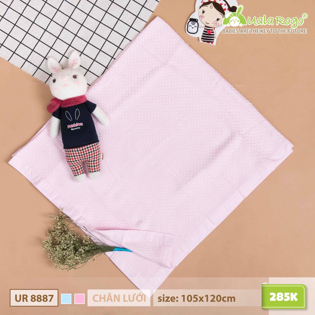 Chăn Lưới UalaRogo sợi tre Bamboo KT 105 x 120cm chăn đắp mùa hè cho bé