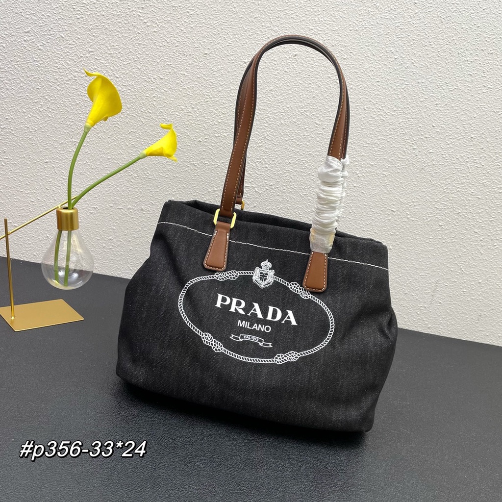 Túi xách nữ da thật thời trang cao cấp Prada thiết kế vải denim phong cách thời thượng