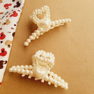 Kẹp tóc đính hạt trái tim siêu xinh (9.5cm)