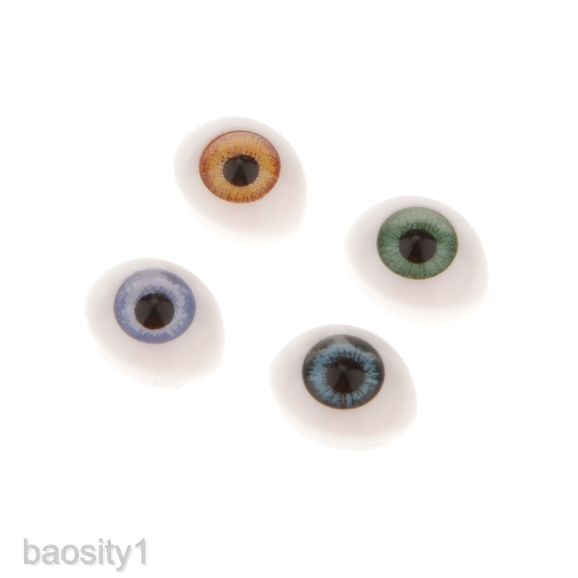 1 [Baosity] 16 Miếng Mắt Nhựa Hình Bầu Dục Làm Đồ Chơi Búp Bê 5mm 6mm