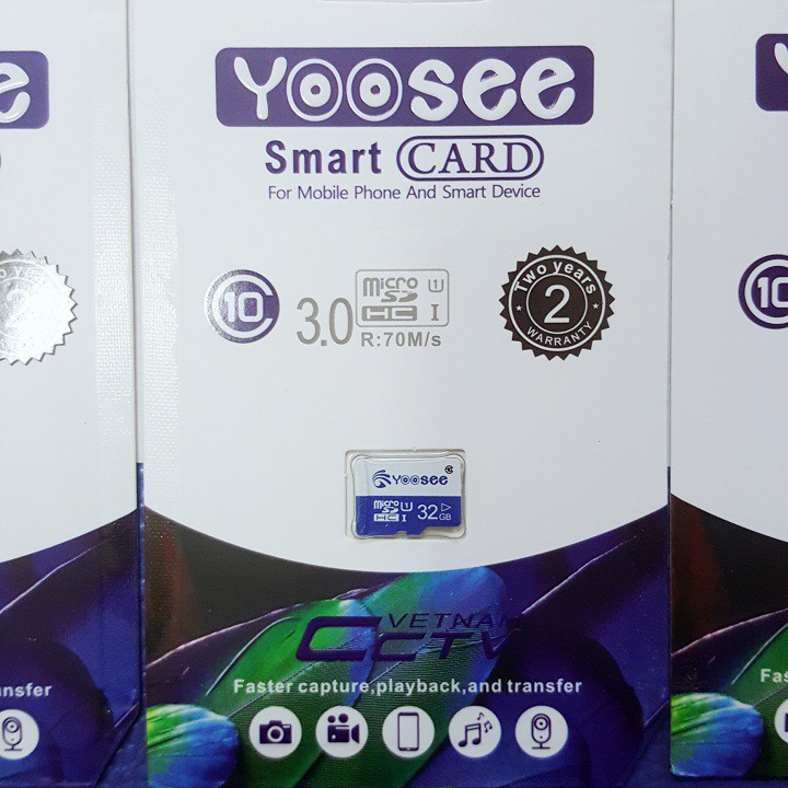 Thẻ nhớ yoosee 32GB Micro SDHC U1I Class 10 tốc độ cao - Tương thích mọi thiết bị