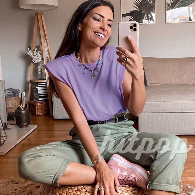 Áo Thun Sát Nách Cổ Tròn Màu Trơn Thời Trang Cho Nữ | BigBuy360 - bigbuy360.vn