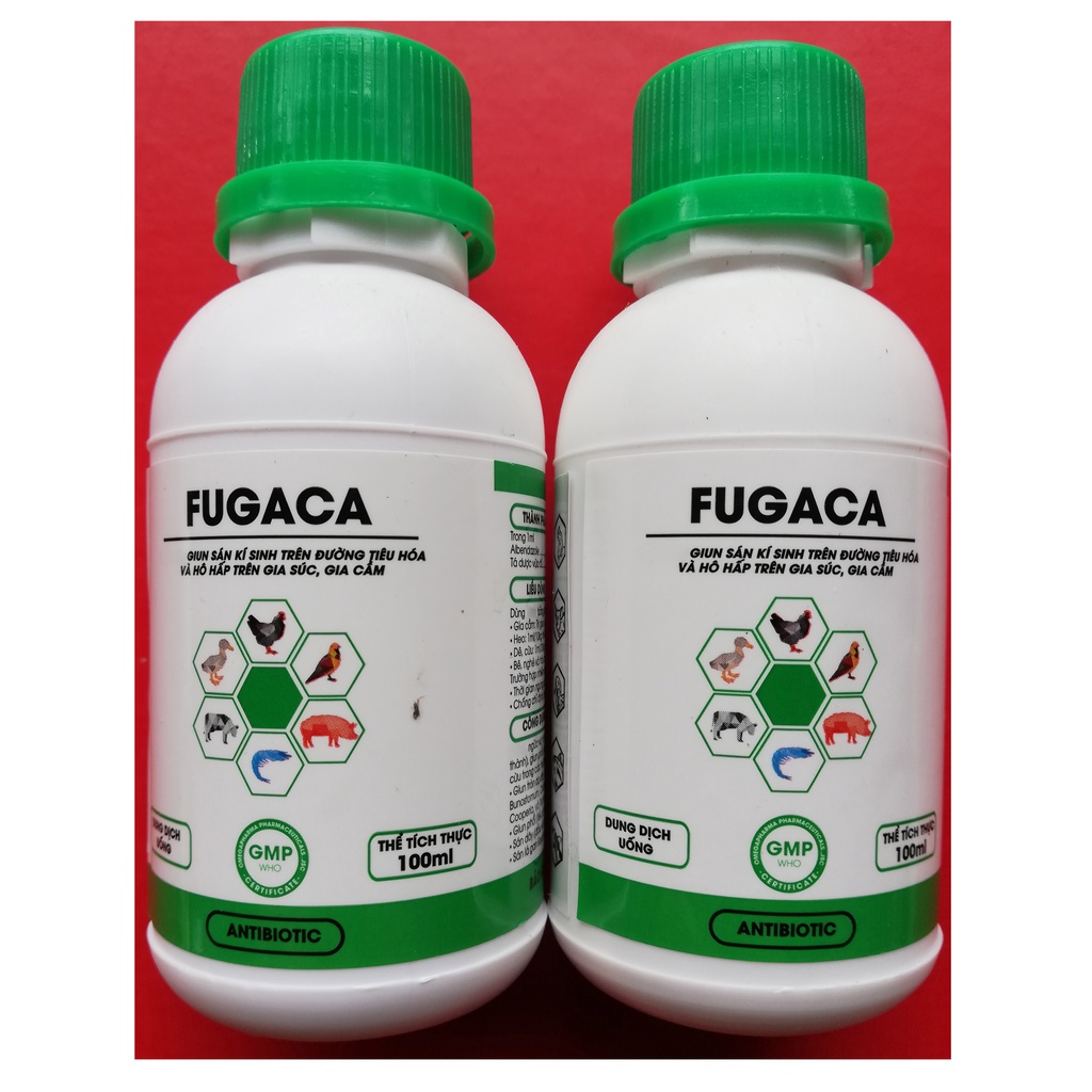 1 lọ FUGACA 100ml Chuyên dùng cho vật nuôi, gia súc, gia cầm, trâu bò, ngựa lợn, dê, cừu, chó, mèo, chim cảnh; Bát ăn