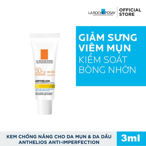 Kem chống nắng anti - imperfections cho da dầu mụn 3ml La roche posay