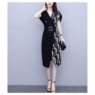 đầm dự tiệc big size nửa đen và chữ cao cấp size 75-100kg