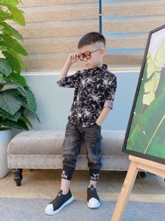 Áo sơ mi lụa mềm cho bé  8-17kg