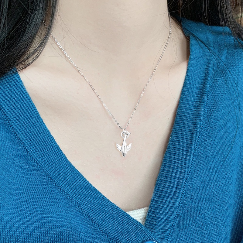 Set 2 dây chuyền mặt hình cá voi màu trắng đen 52 Hz thời trang cho cặp đôi