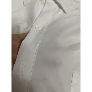 [Ảnh thật] Áo sơ mi trắng basic túi ngực oversize