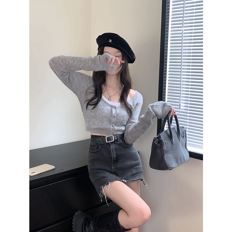 Áo cardigan Dệt Kim Tay Dài Phong Cách Hàn Quốc Thời Trang Quyến Rũ Cho Nữ