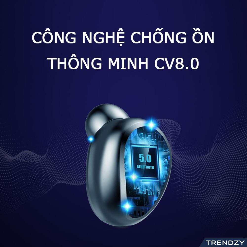 Tai nghe Bluetooth AMOI F9 TWS 5.0 bản QUỐC TẾ không dây cảm ứng chống nước IPX5, chống ồn tích hợp sạc dự phòng 2500mAh