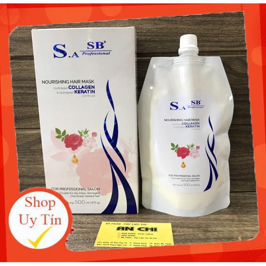 [FREE SHIP] KEM HẤP PHỤC HỒI TÓC CHUYÊN SÂU SB SIÊU MỀM MƯỢT- (500ml) - túi trắng - mã 0059