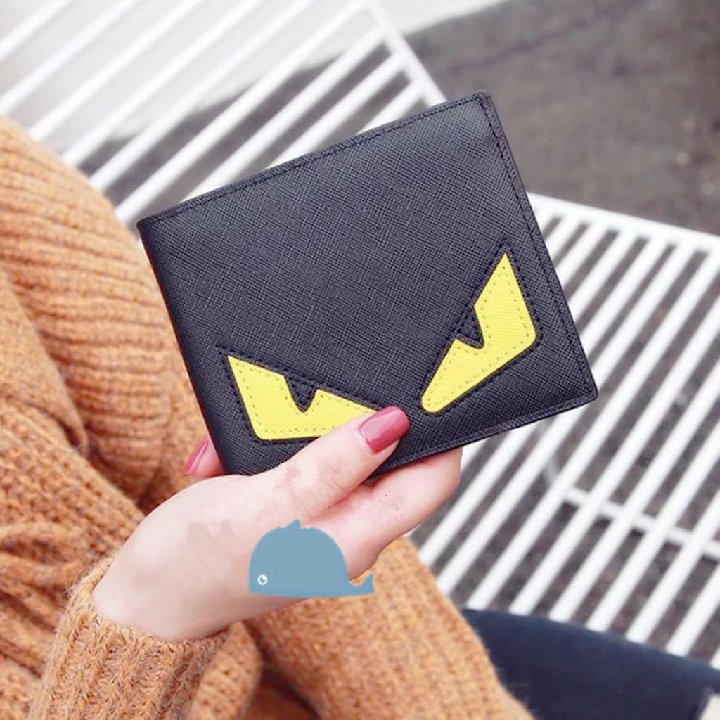 Leather wallet with unique interesting eye pattern