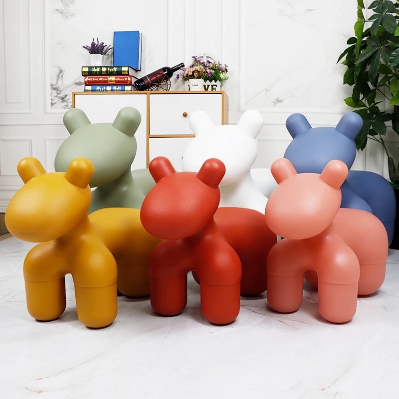 Ghế nhựa trẻ em Pony chair nhiều màu - Ghế trang trí phòng khách 2 kích thước phong cách Bắc Âu