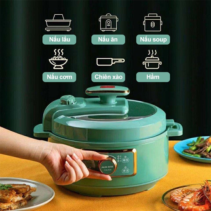 Nồi Áp Suất Điện Đa Năng Nội Địa Trung Dung Tích 6L, Nấu Lẩu, Hầm, Soup