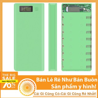 Box sạc dự phòng lắp 8 cell 18650 vỏ nhựa màn LCD màu ngẫu nhiên