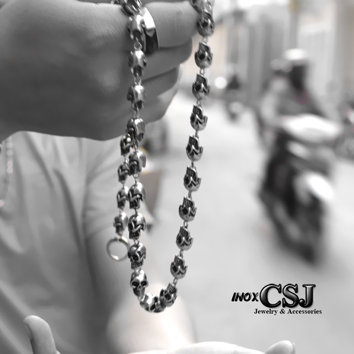 DÂY CHUYỀN ĐẦU LÂU, VÒNG CỔ ĐẦU SỌ INOX NAM DN170 - inox cao cấp không đen, không gỉ - đẳng cấp dân chơi