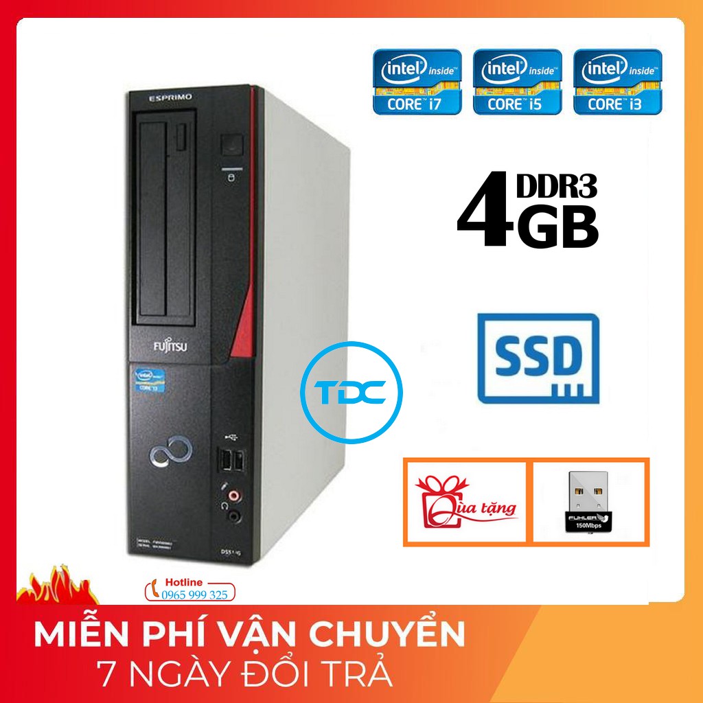 Case máy tính đồng bộ Fujitsu Core I7 Core I5 Core I3 / Ram 4GB / SSD 120GB. Hàng nhập khẩu nhật nguyên bản. | BigBuy360 - bigbuy360.vn