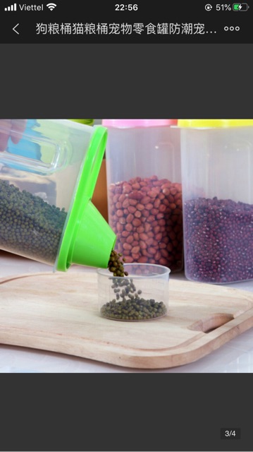 BÌNH ĐỰNG THỨC ĂN CHỐNG ẨM CHO CHÓ MÈO