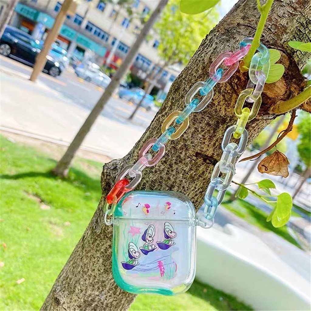 Vỏ cầu vồng kim tuyến nước có dây đeo tay cho hộp tai nghe iPhone AirPods Pro AirPods 1/2 | BigBuy360 - bigbuy360.vn