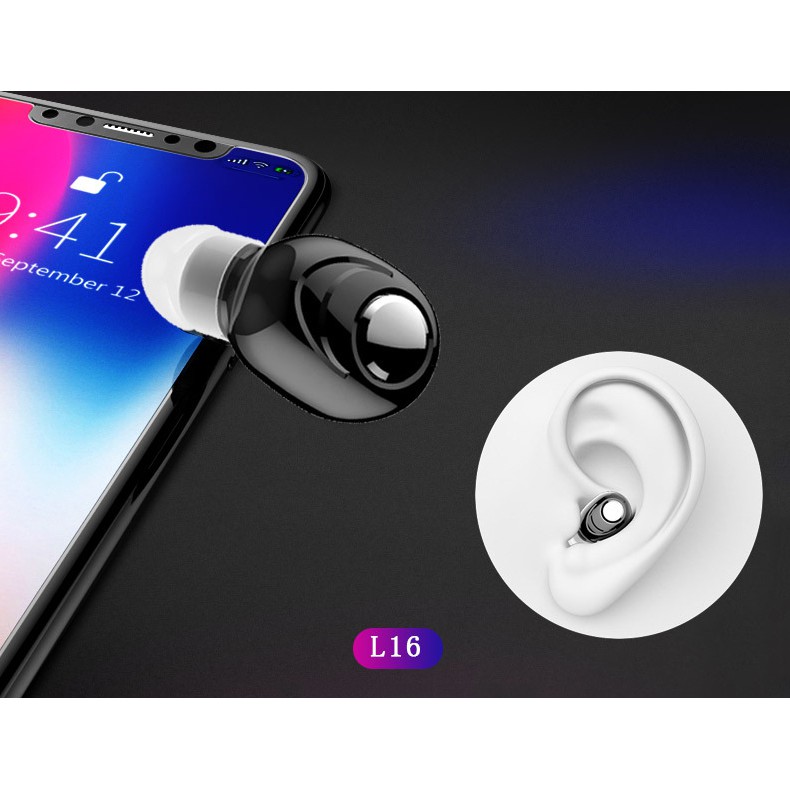 Tai nghe nhét tai L16 Bluetooth 5.0 (đen)