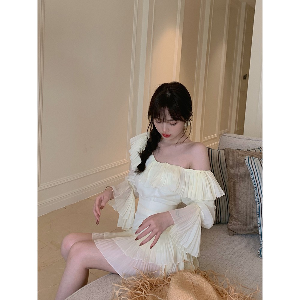 (S305) set váy bèo tầng + áo trễ vai ulzzang (feedback ảnh cuối)