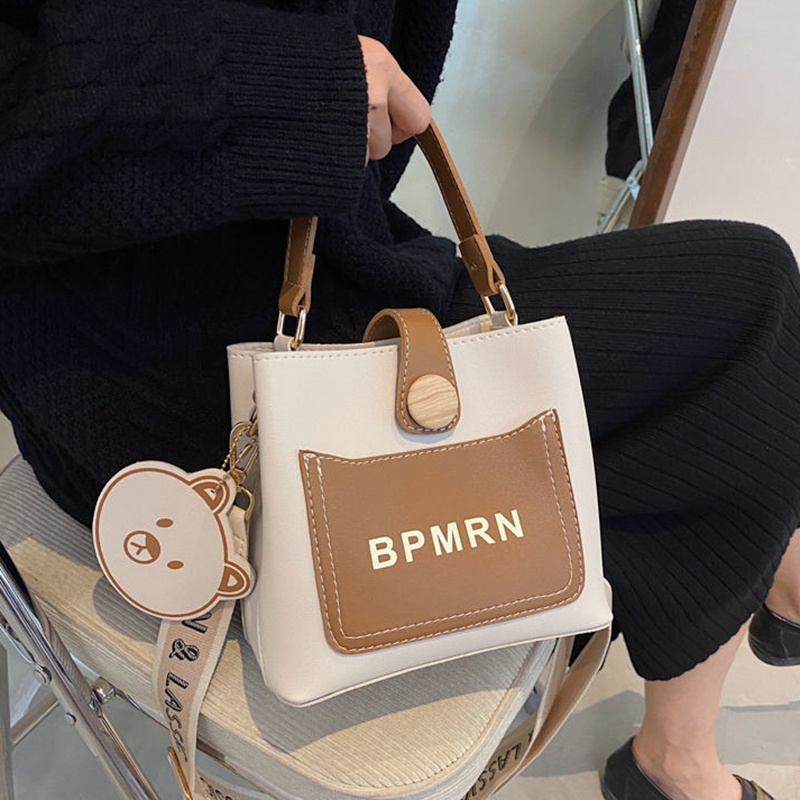 Túi xô messenger IELGY in chữ dây rộng cổ điển